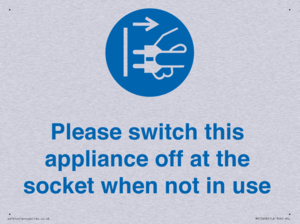 Please switch this appliance off at the socket when not in use